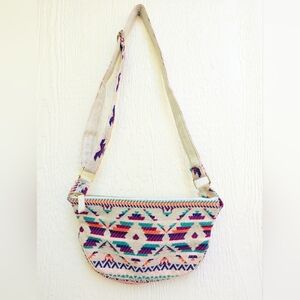 Marea Colorful Tribal Embroidered Boho Hippie Adjustable Crossbody Bag Purse